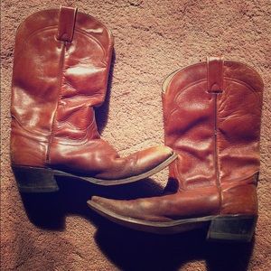 Brown cowboy boots